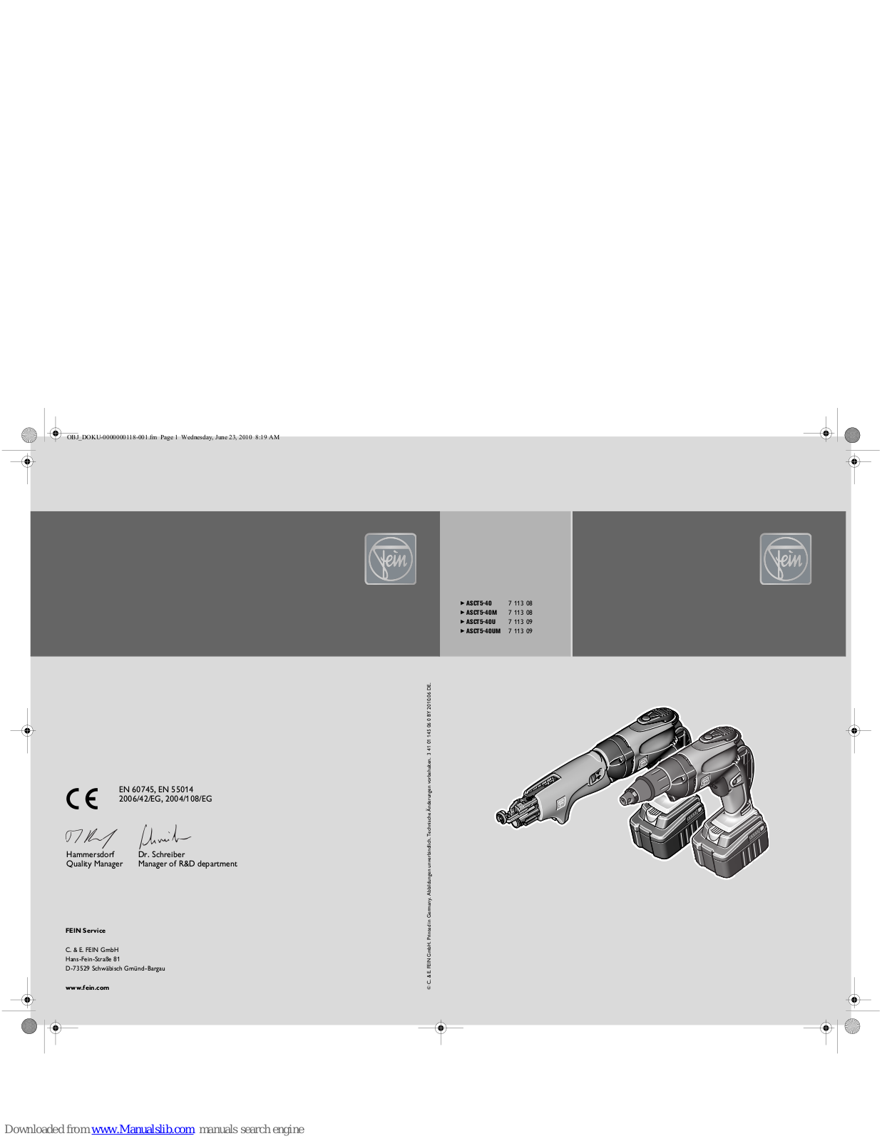 Fein ASCT5-40, ASCT5-40M, ASCT5-40U, ASCT5-40UM User Manual