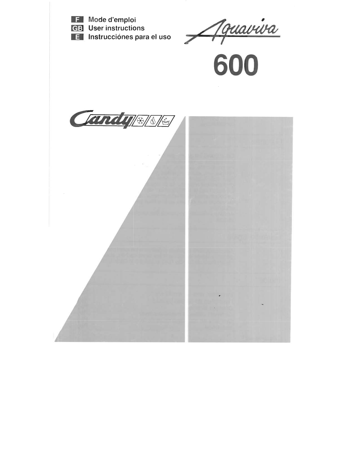 CANDY AQUAVIVA 600 User Manual