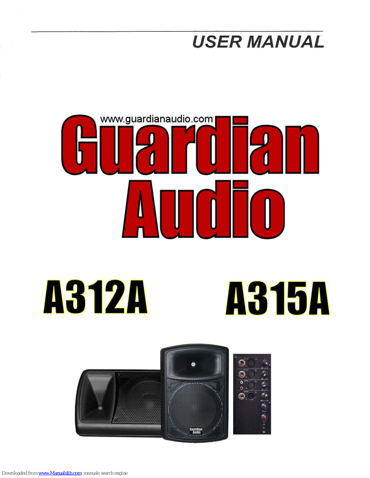 Guardian Audio A312A, A315A User Manual