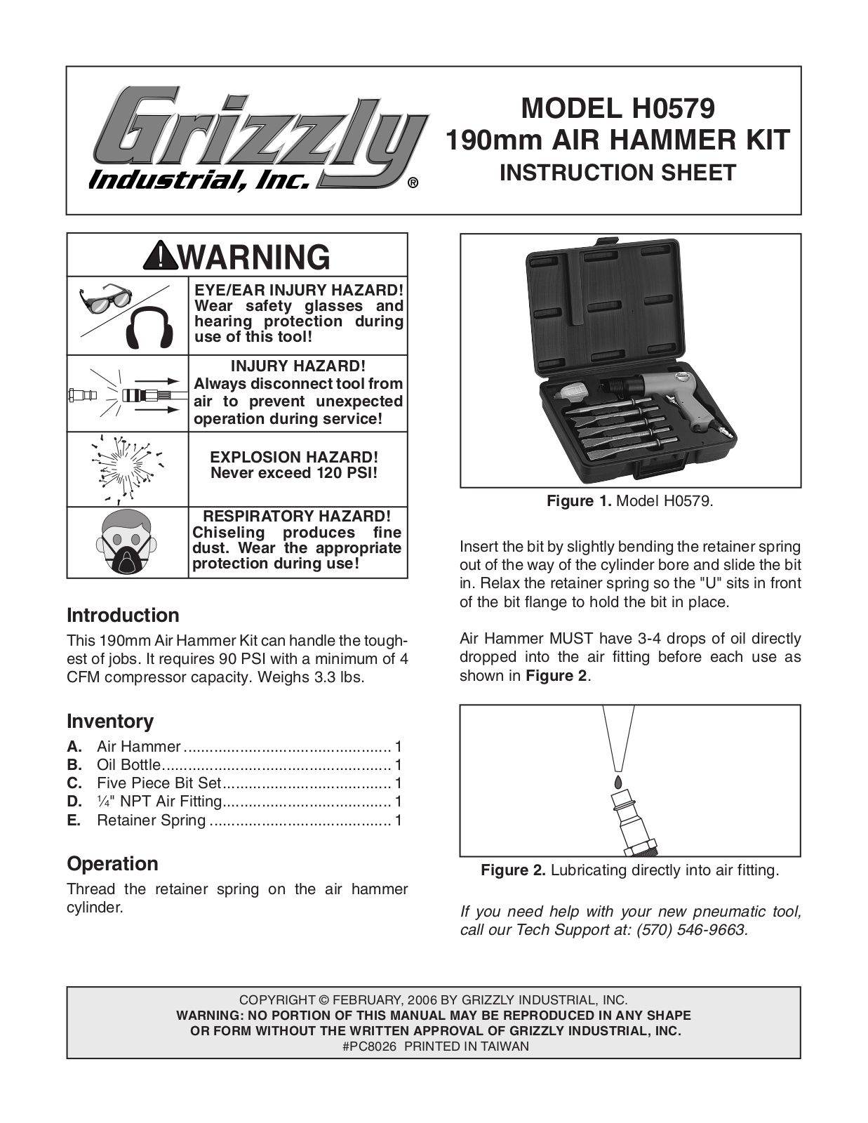 Grizzly H0579 User Manual