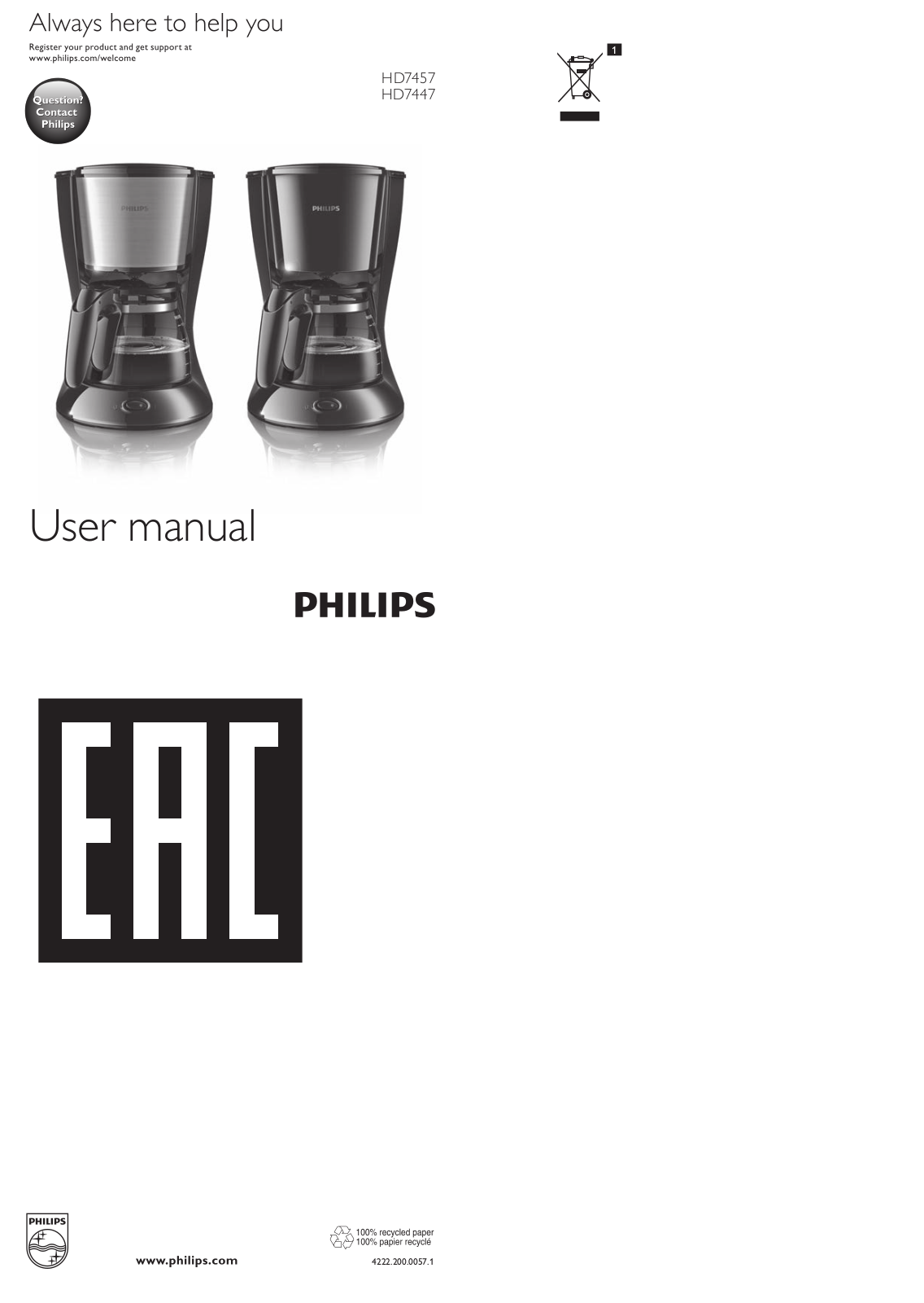 Philips HD7457 User Manual