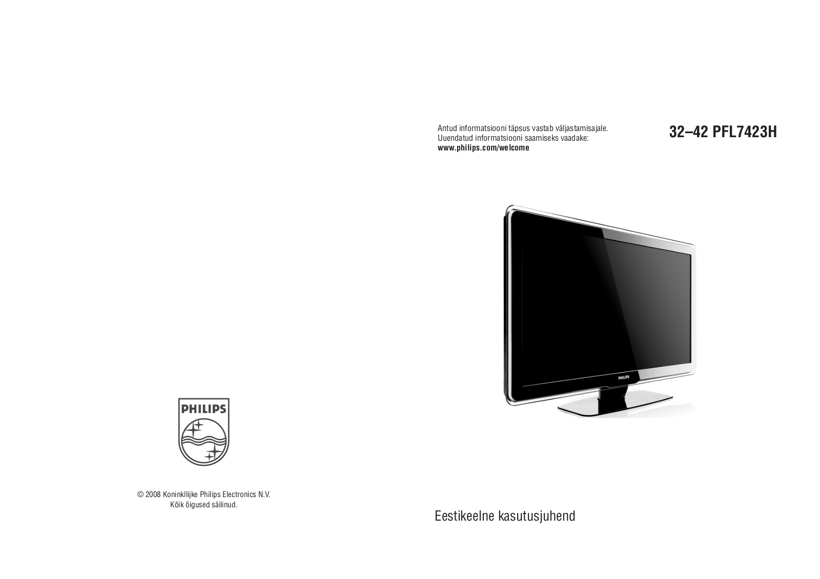 Philips 42PFL7423H User Manual