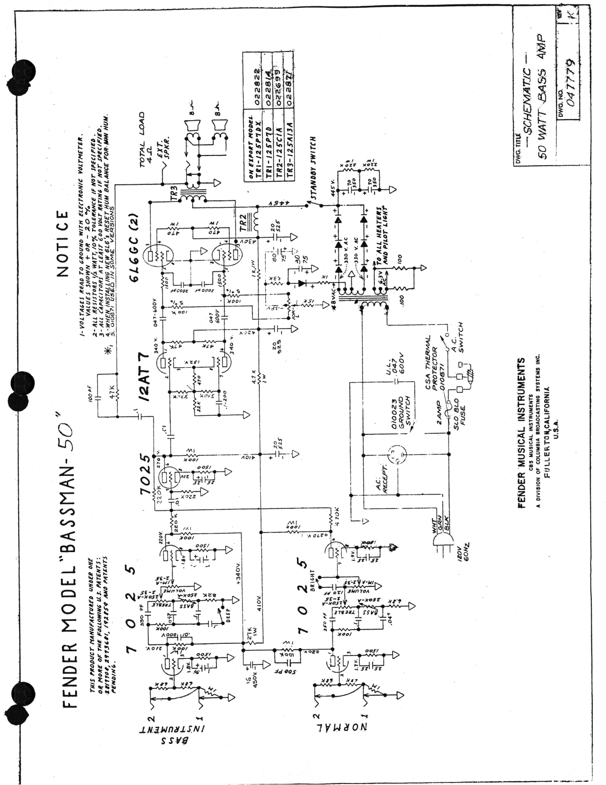 Fender 50 schematic