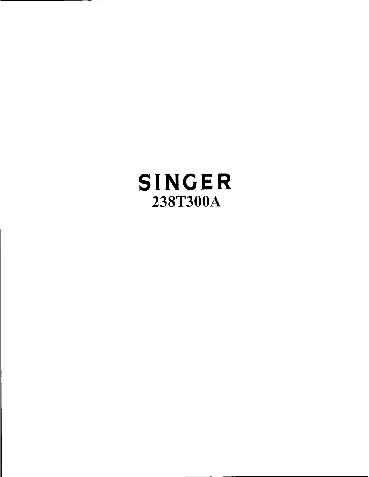 SINGER 238T300A Parts List