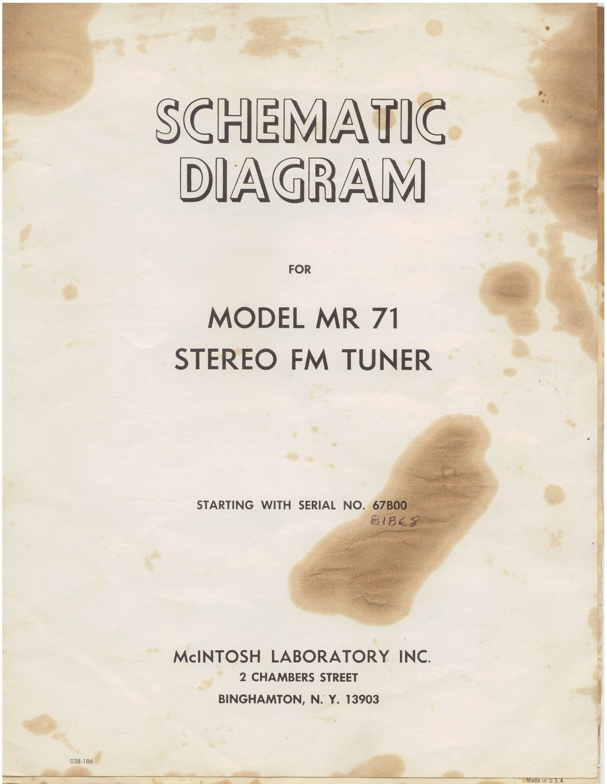 Mcintosh MR 71 schematics