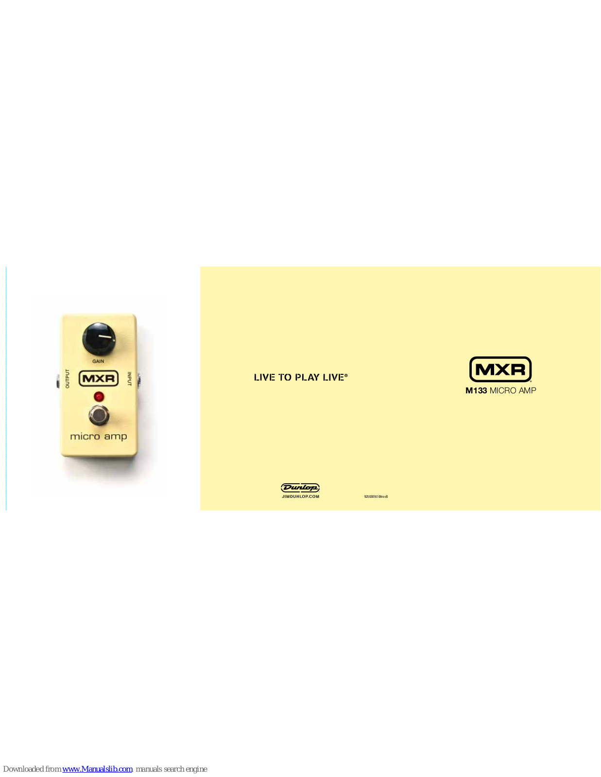 Dunlop MXR M133 User Manual