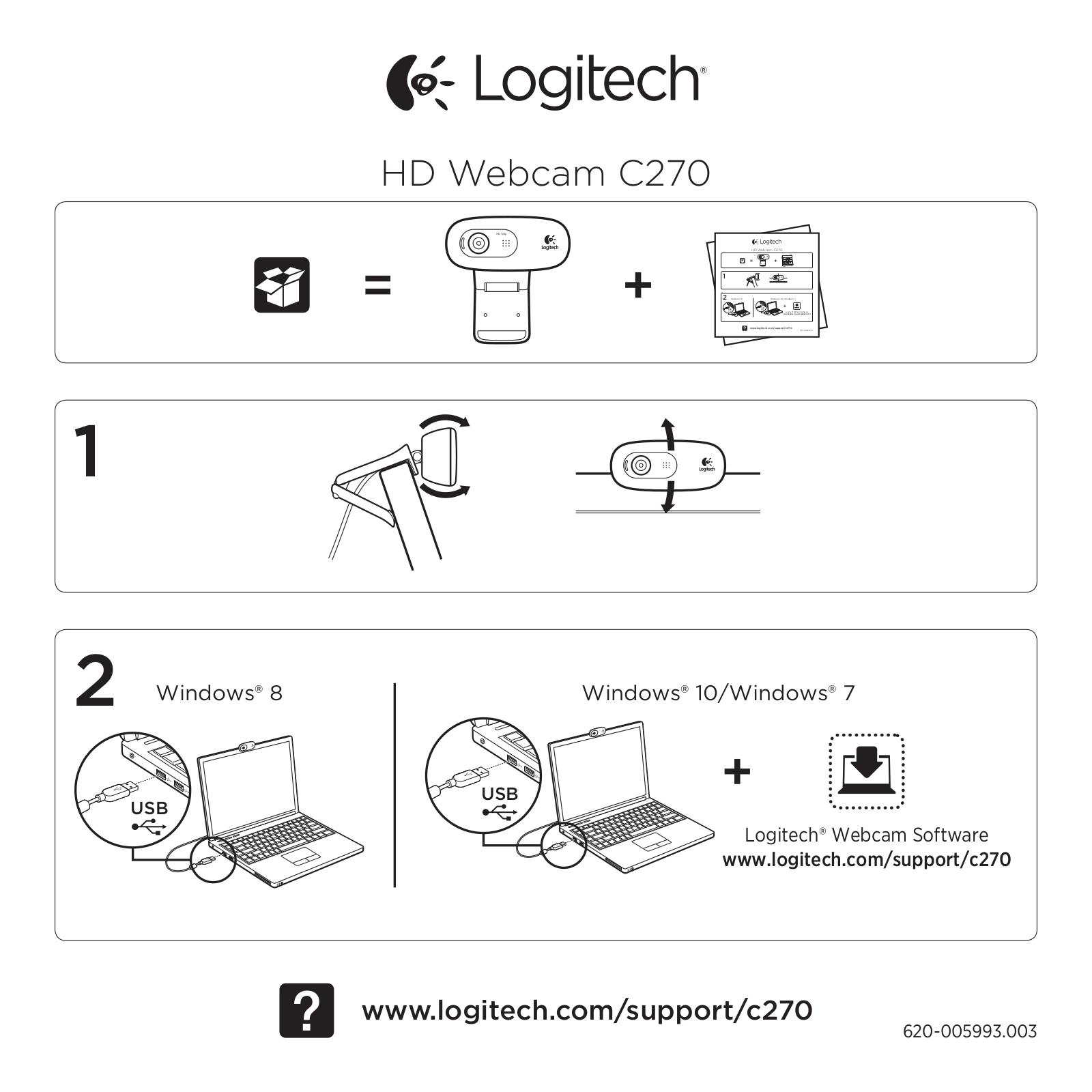 Logitech C270 HD-Webcam User manual