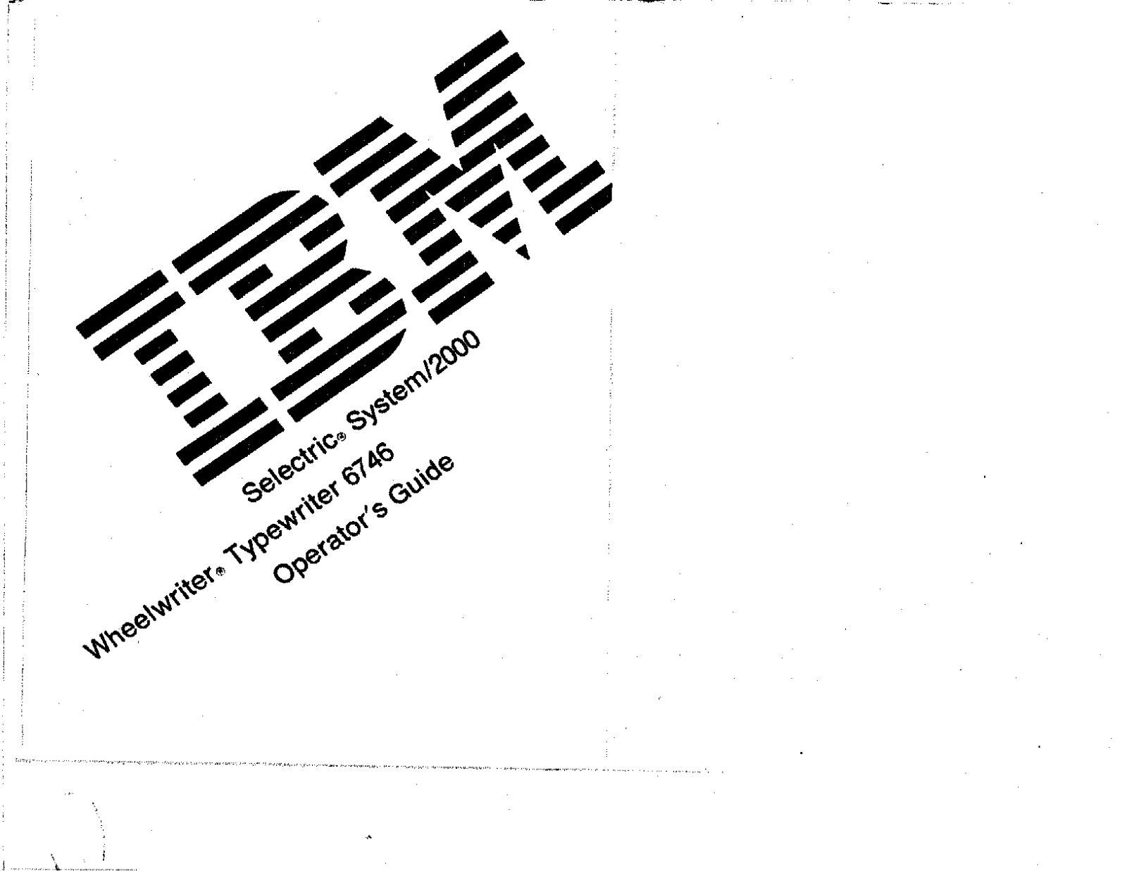 Lexmark IBM TYPEWRITER 6746 User Manual