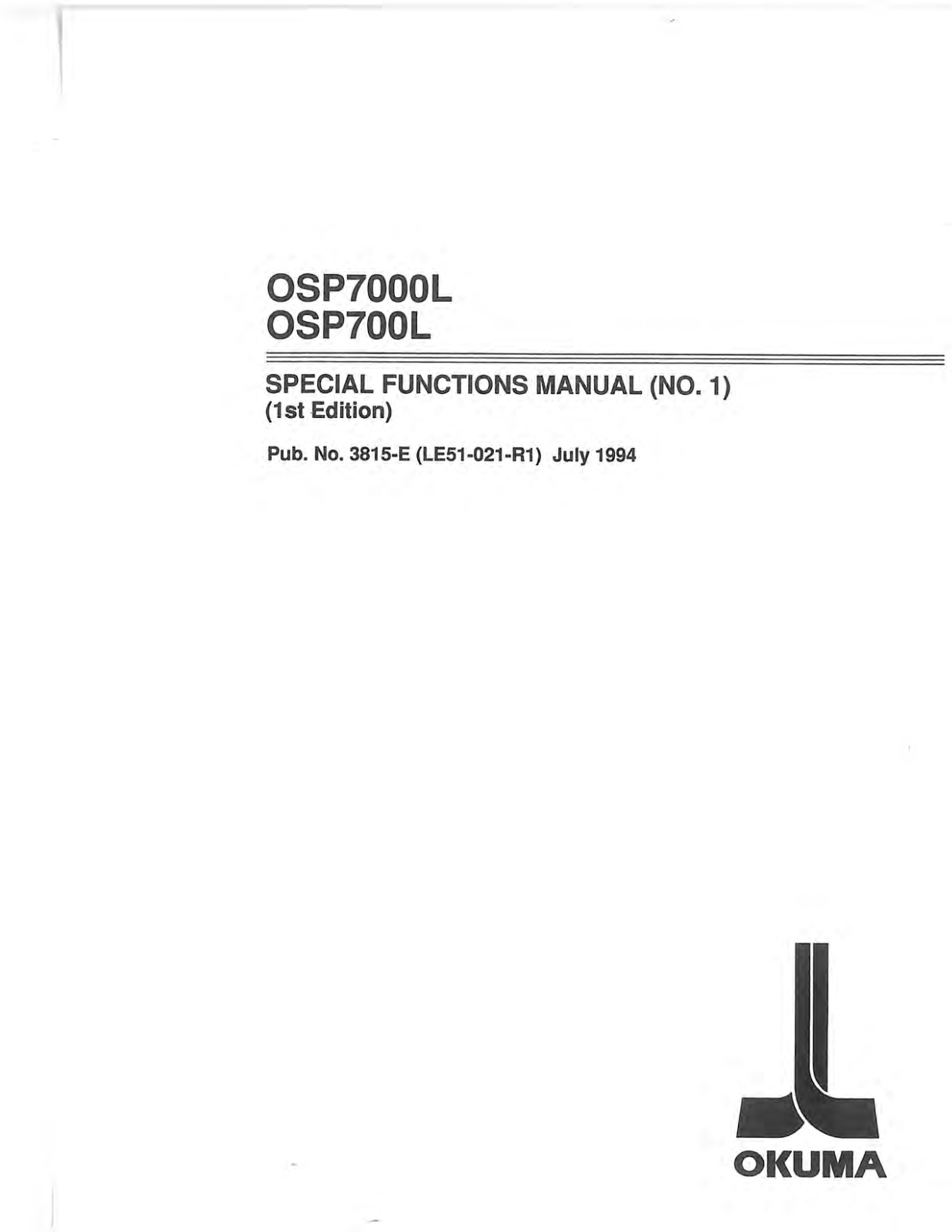 okuma OSP7000L User Manual