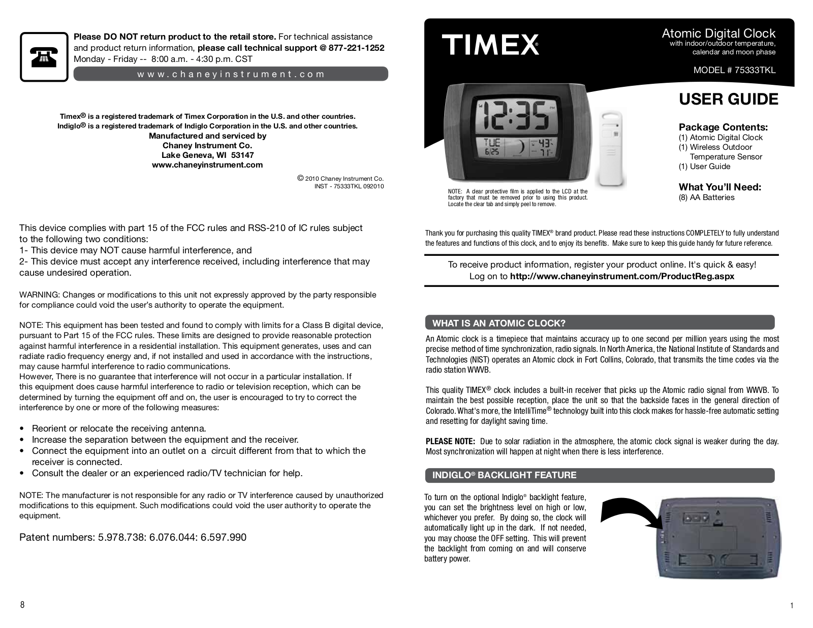 Timex 75333txl User Manual