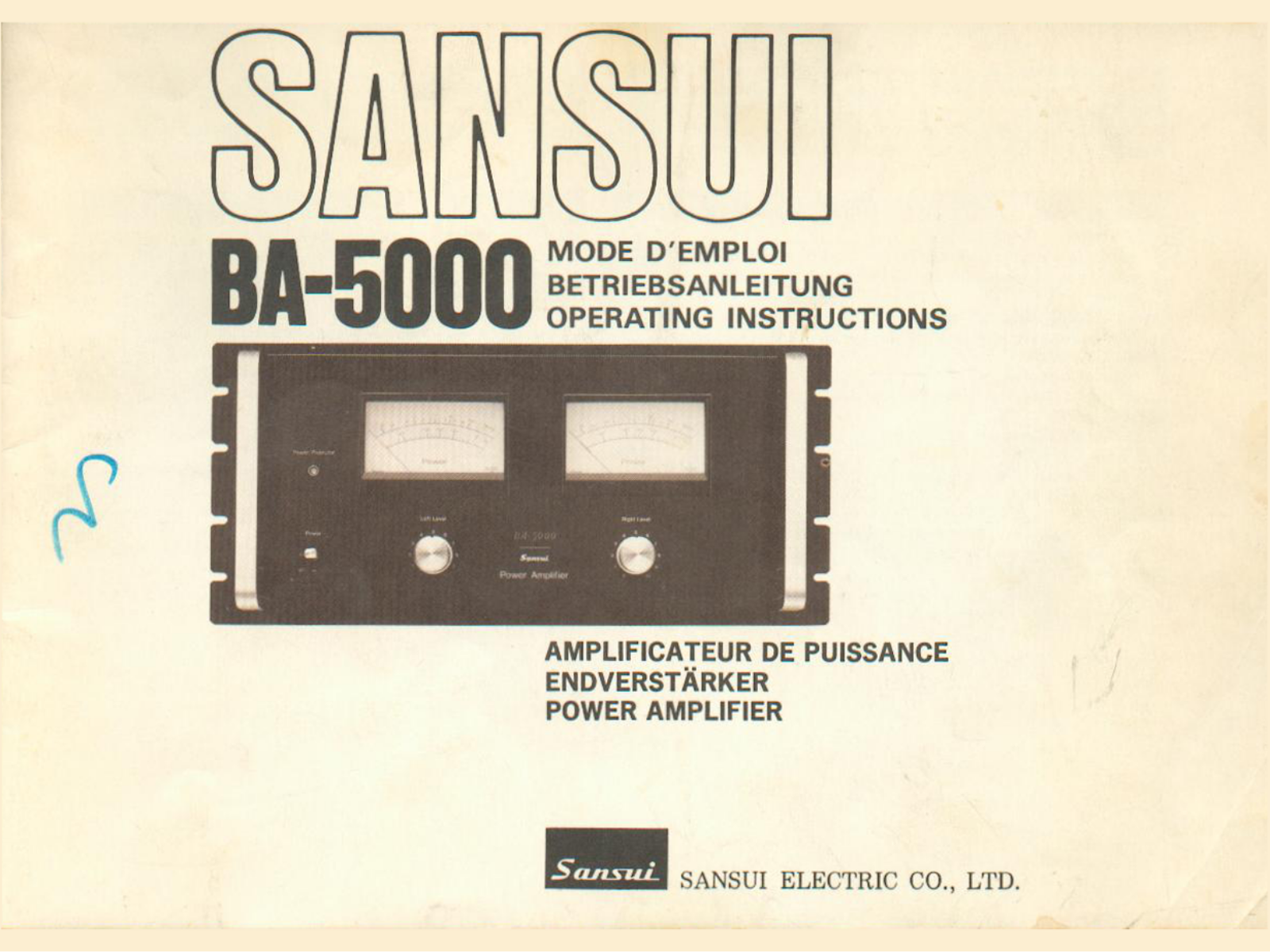 Sansui BA-5000 Owners manual