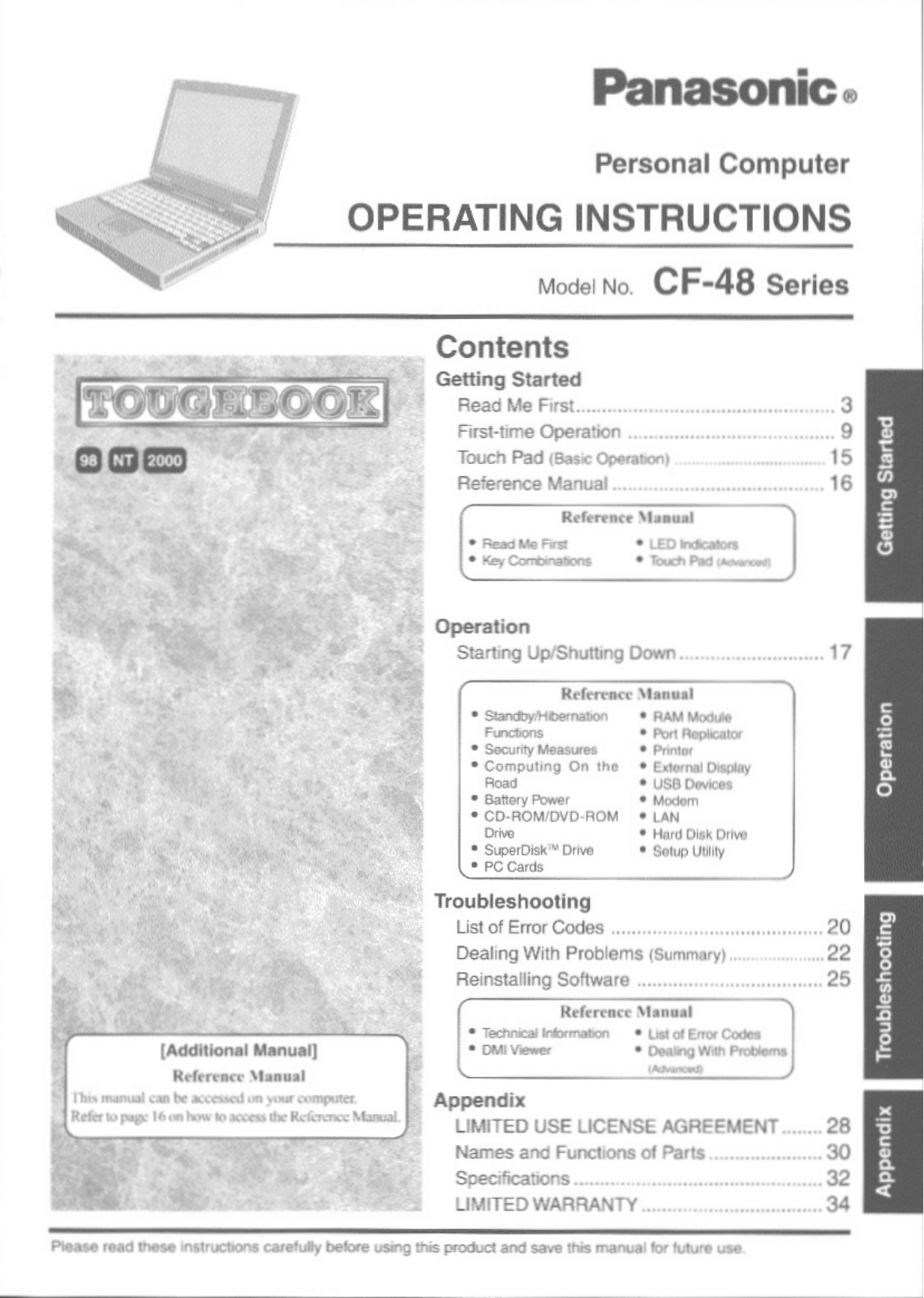 Panasonic cf-48n4fkuem Operation Manual