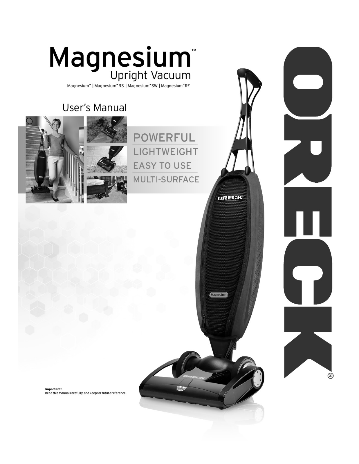 Oreck Magnesium RS, Magnesium RF, Magnesium, Magnesium SW User Manual