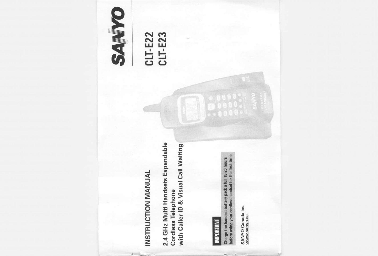 SANYO CLTE22 User Manual