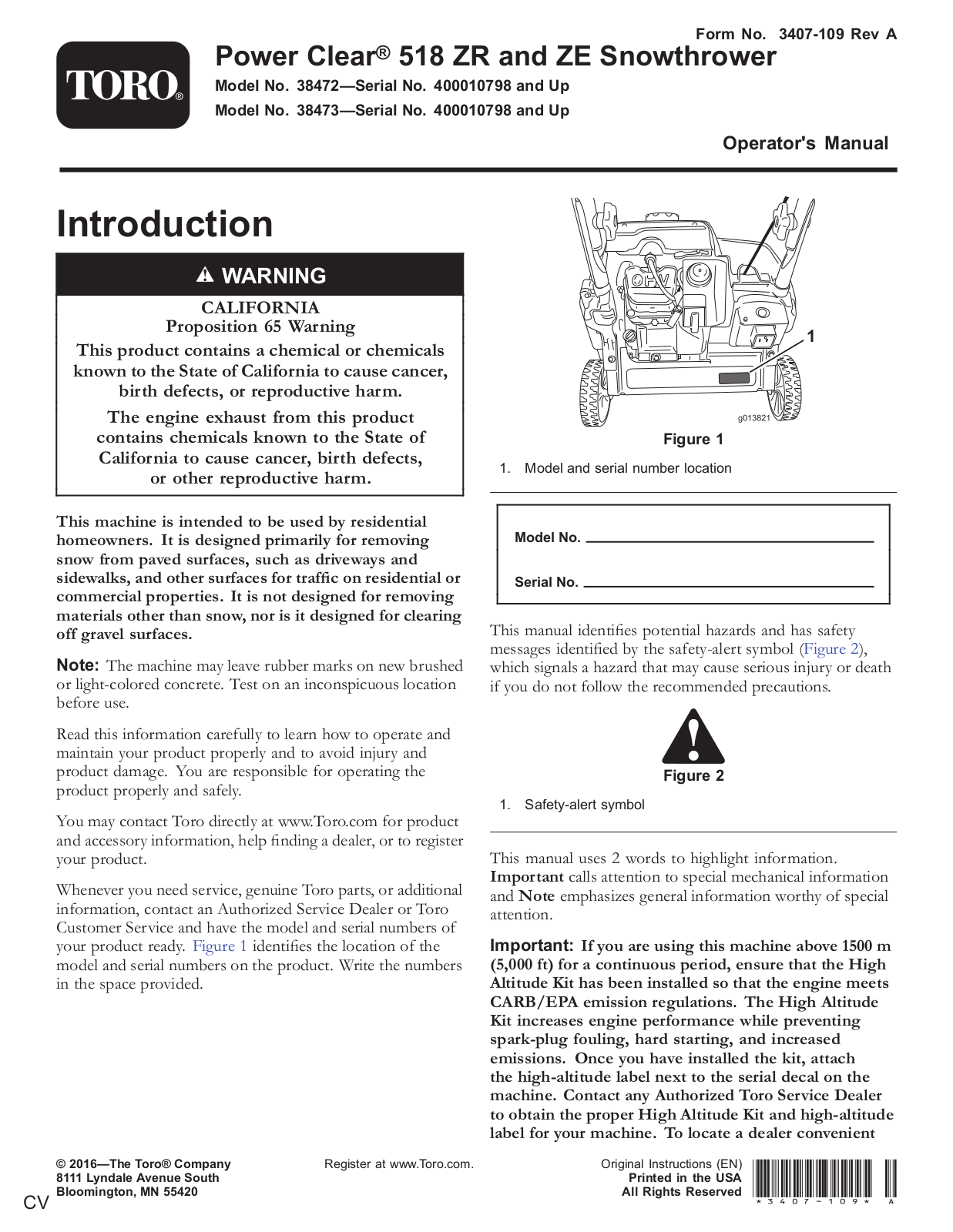 Toro 38472, 38473 Operator's Manual