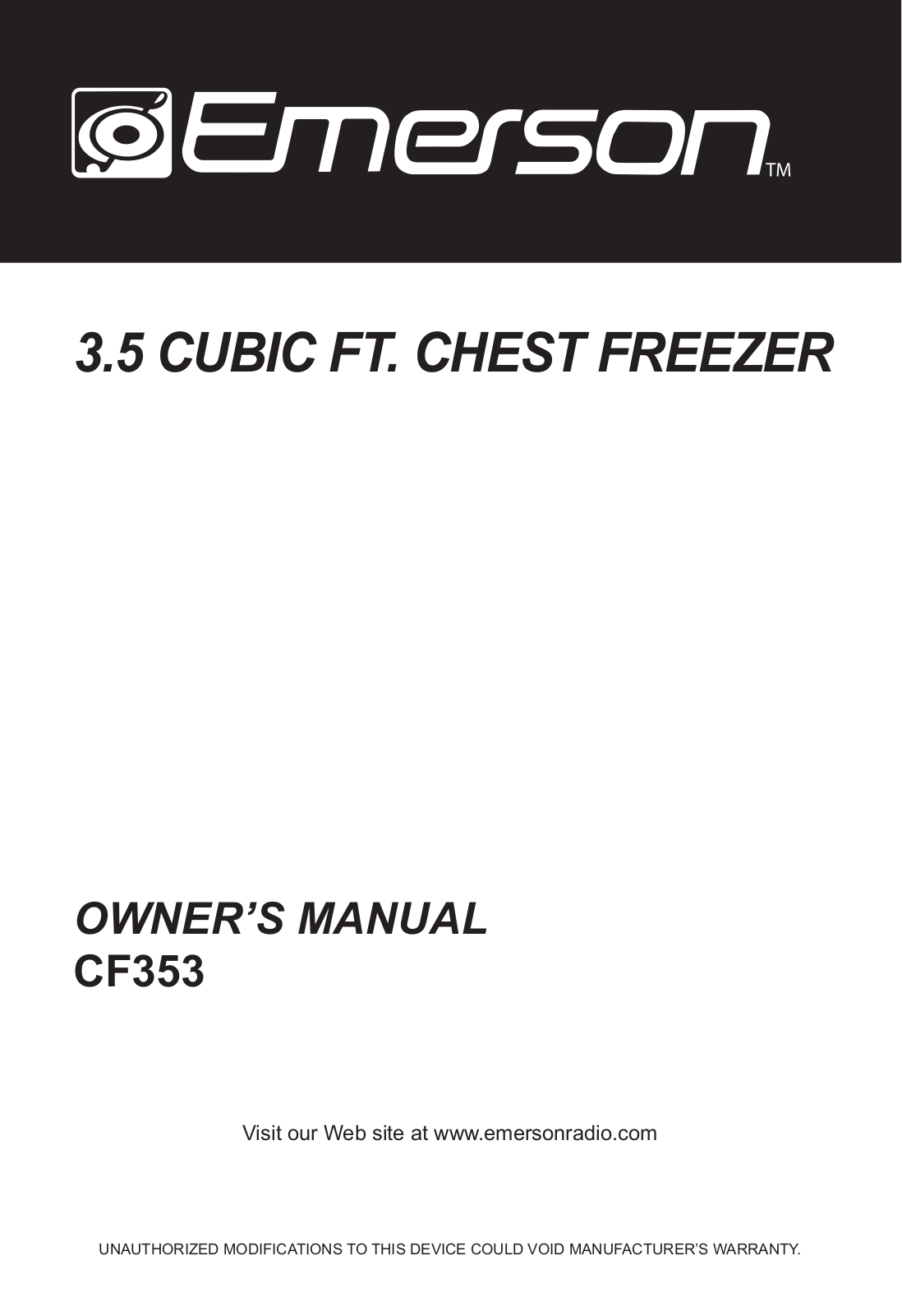 Emerson cf353 User Manual