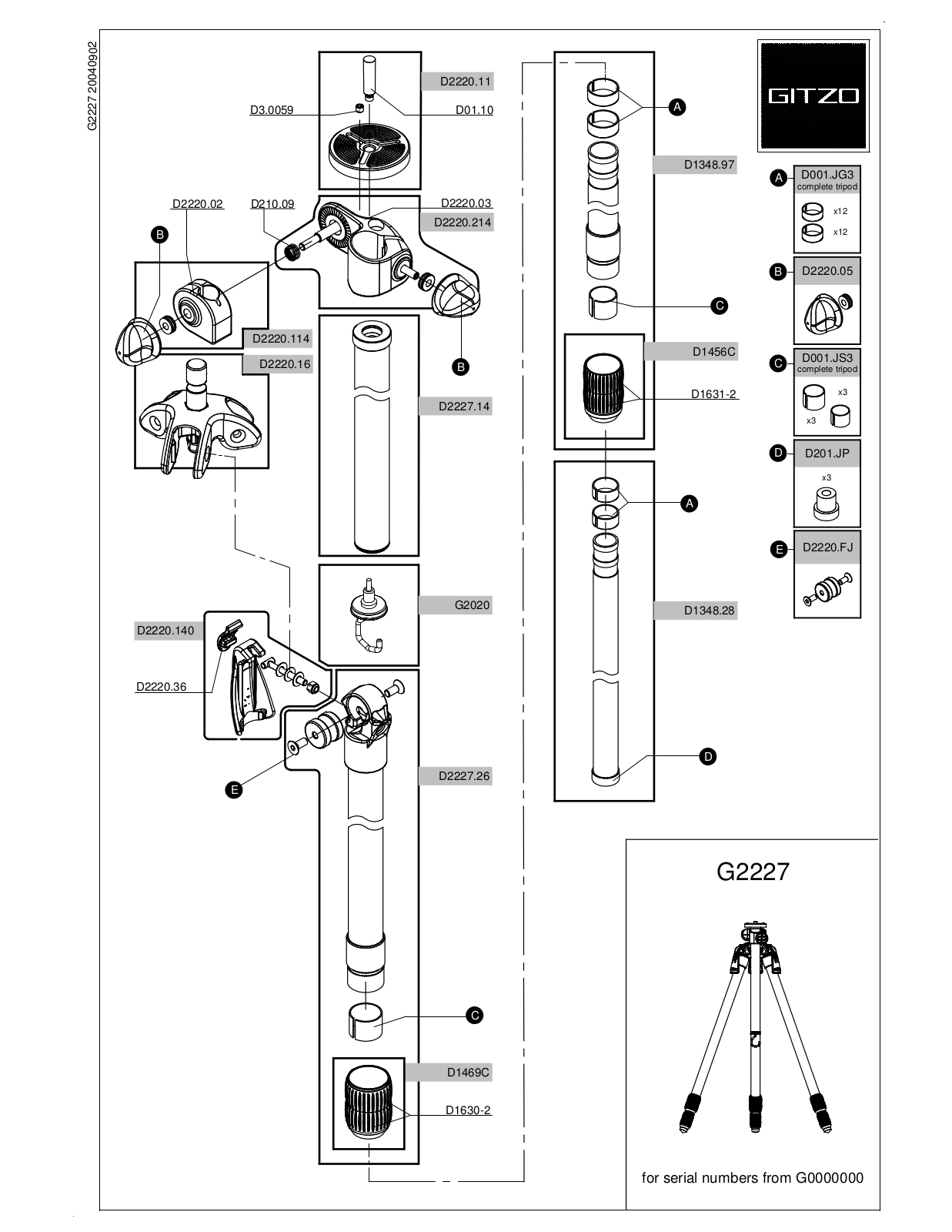 Gitzo G2227 User Manual