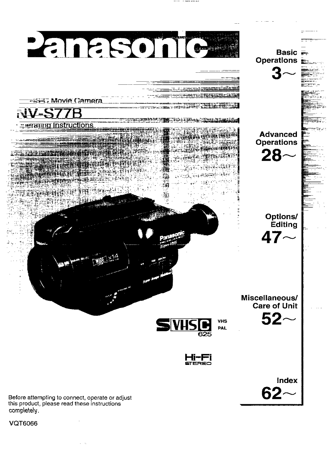 Panasonic NV-S77B User Manual