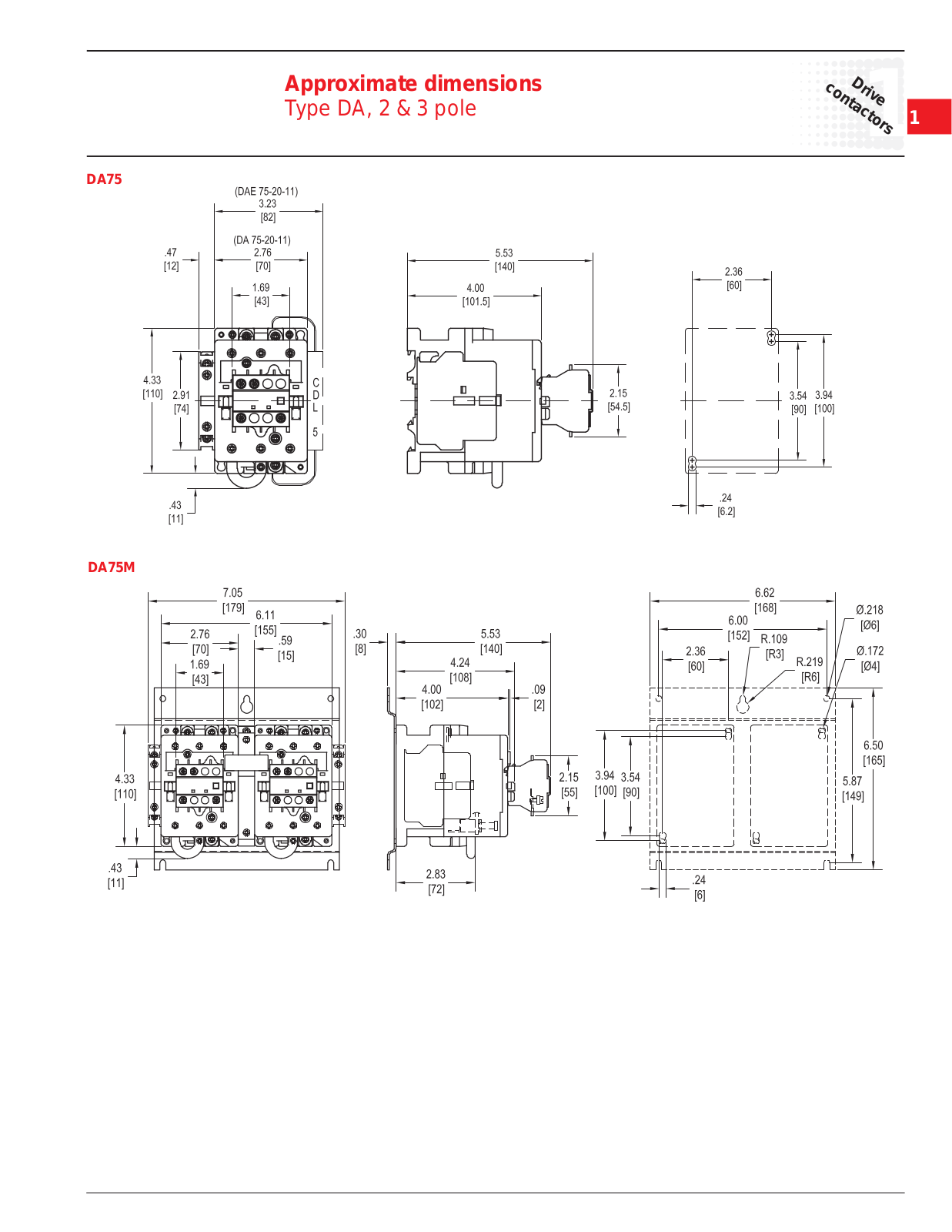 ABB DA75M, DA75 Dimensional Sheet