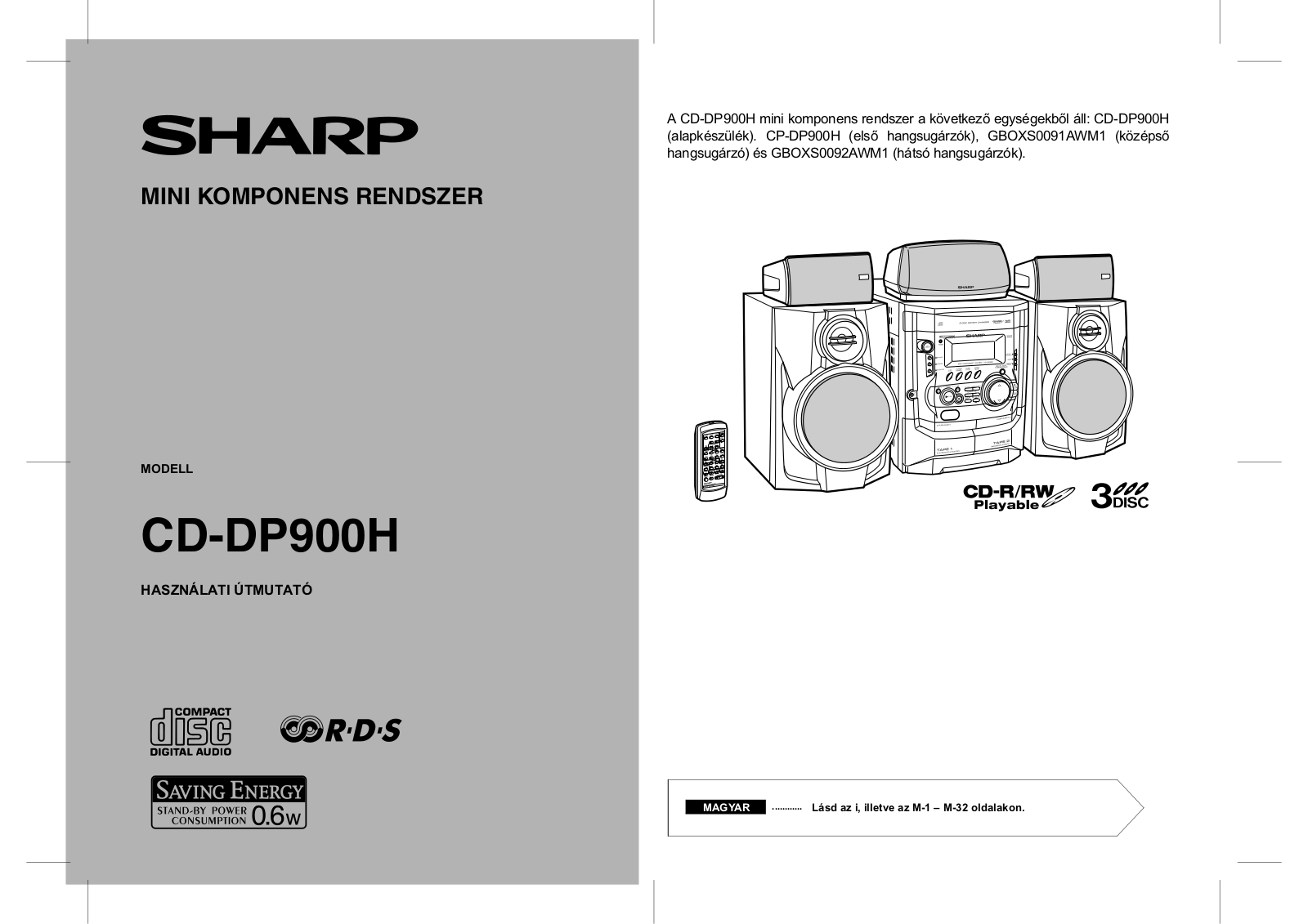 Sharp CD-DP900H User Manual