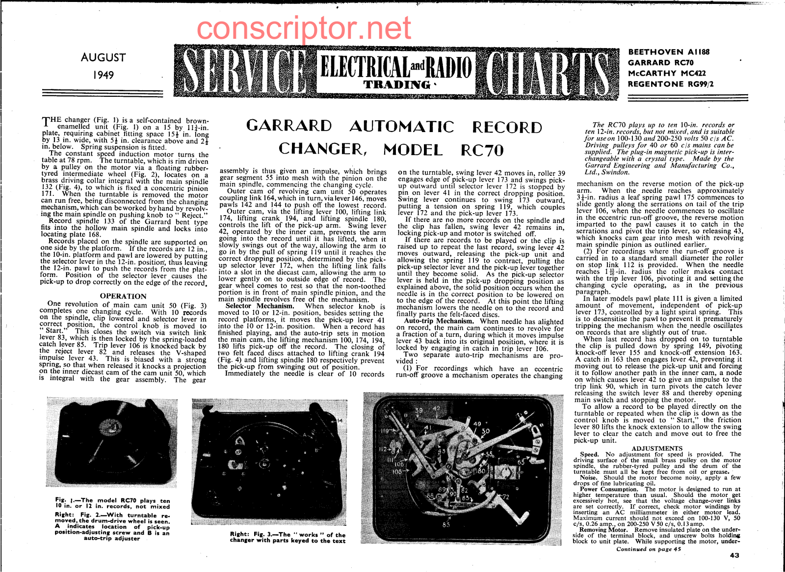 Garrard RC 70 Service manual