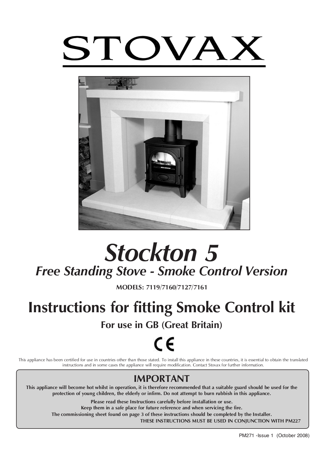 Stovax 7161 User Manual