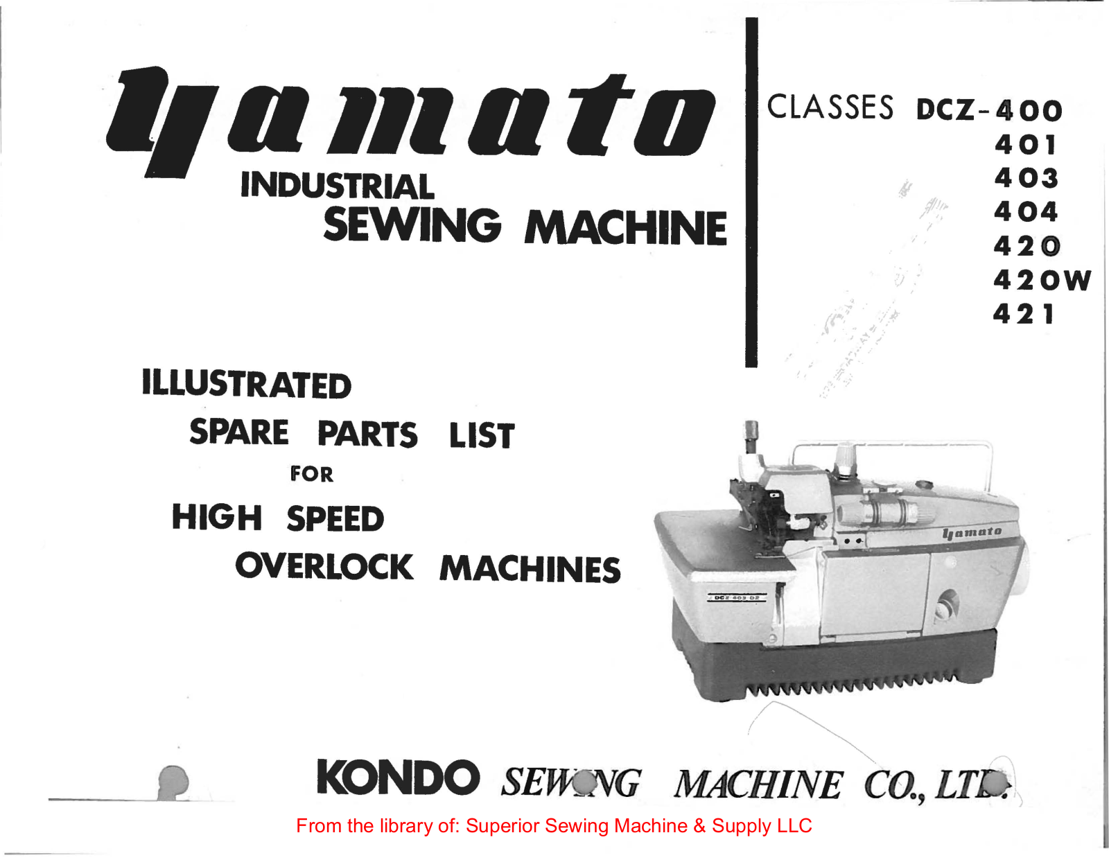 Yamato DCZ-400, DCZ-401, DCZ-403, DCZ-404, DCZ-420 Manual