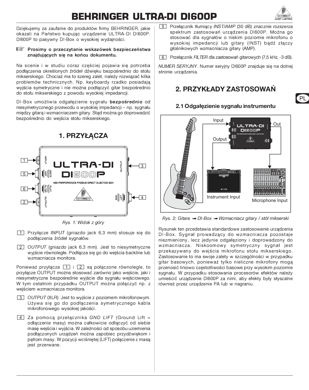 Behringer DI600P User Manual