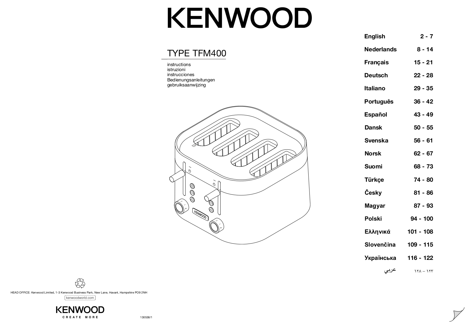 Kenwood TFM400GR, TFM400BL, TFM400YE, TFM400PK User Manual