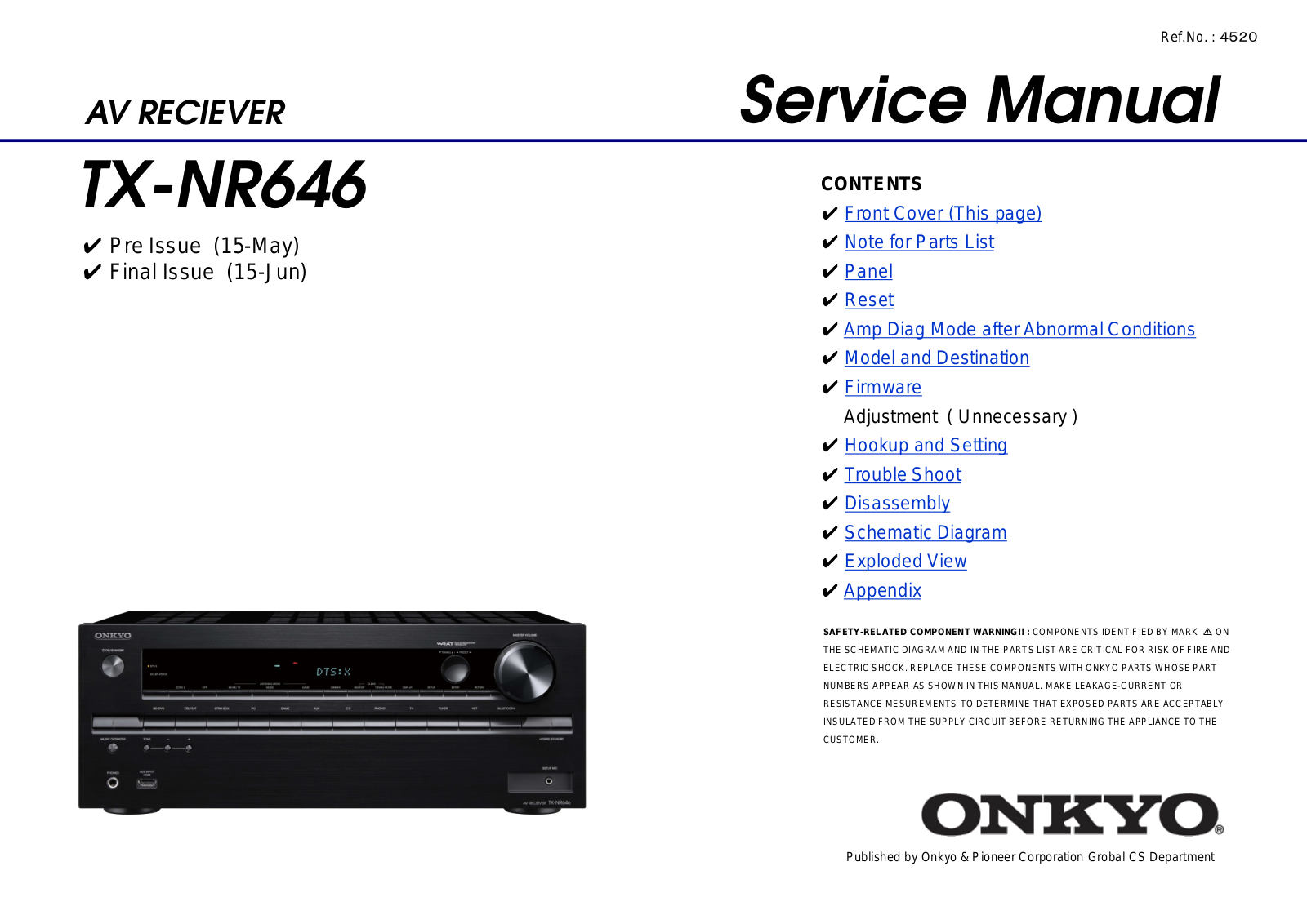 Onkyo TX-NR646 User Manual