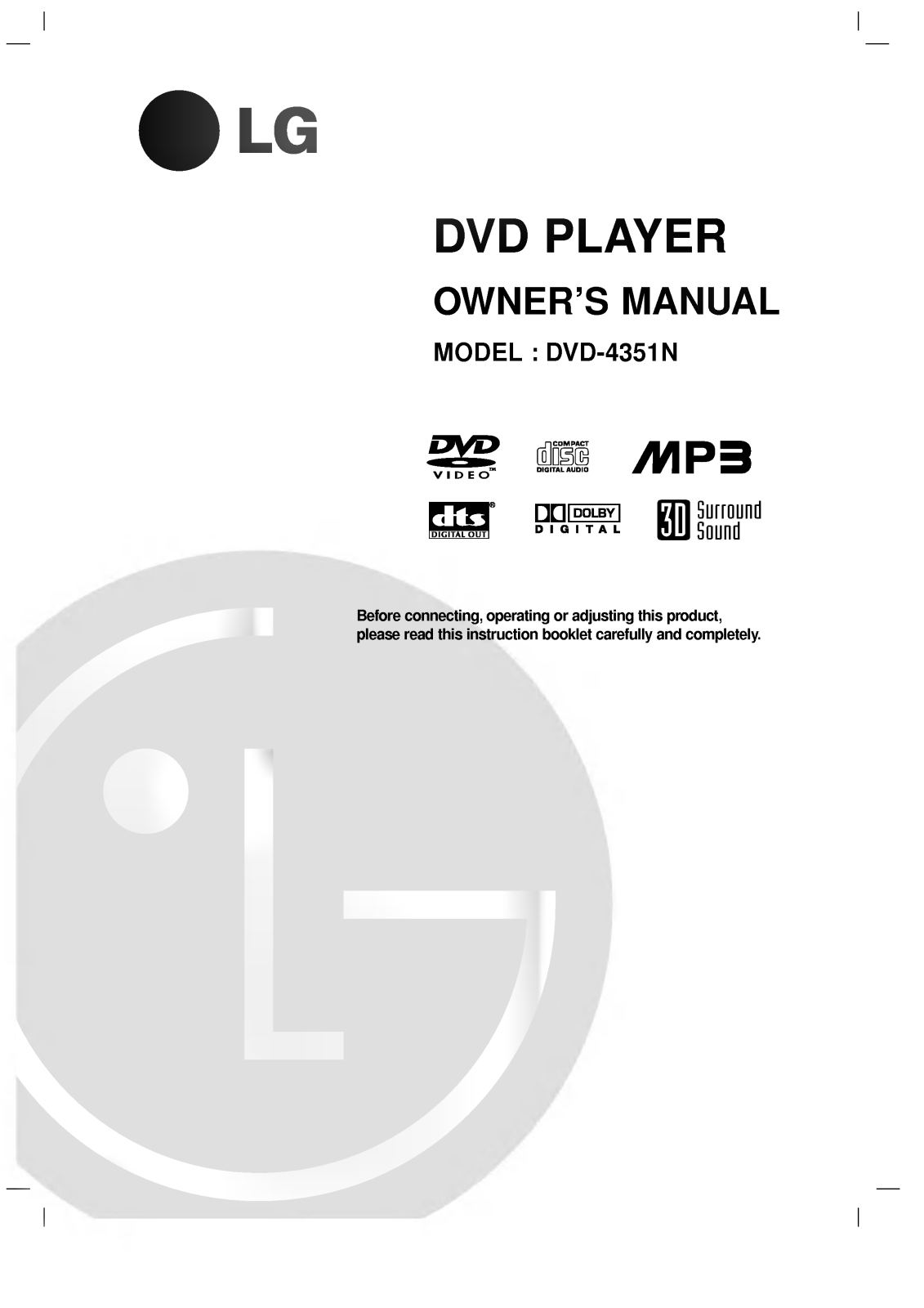 LG DV4351N Owner's Manual