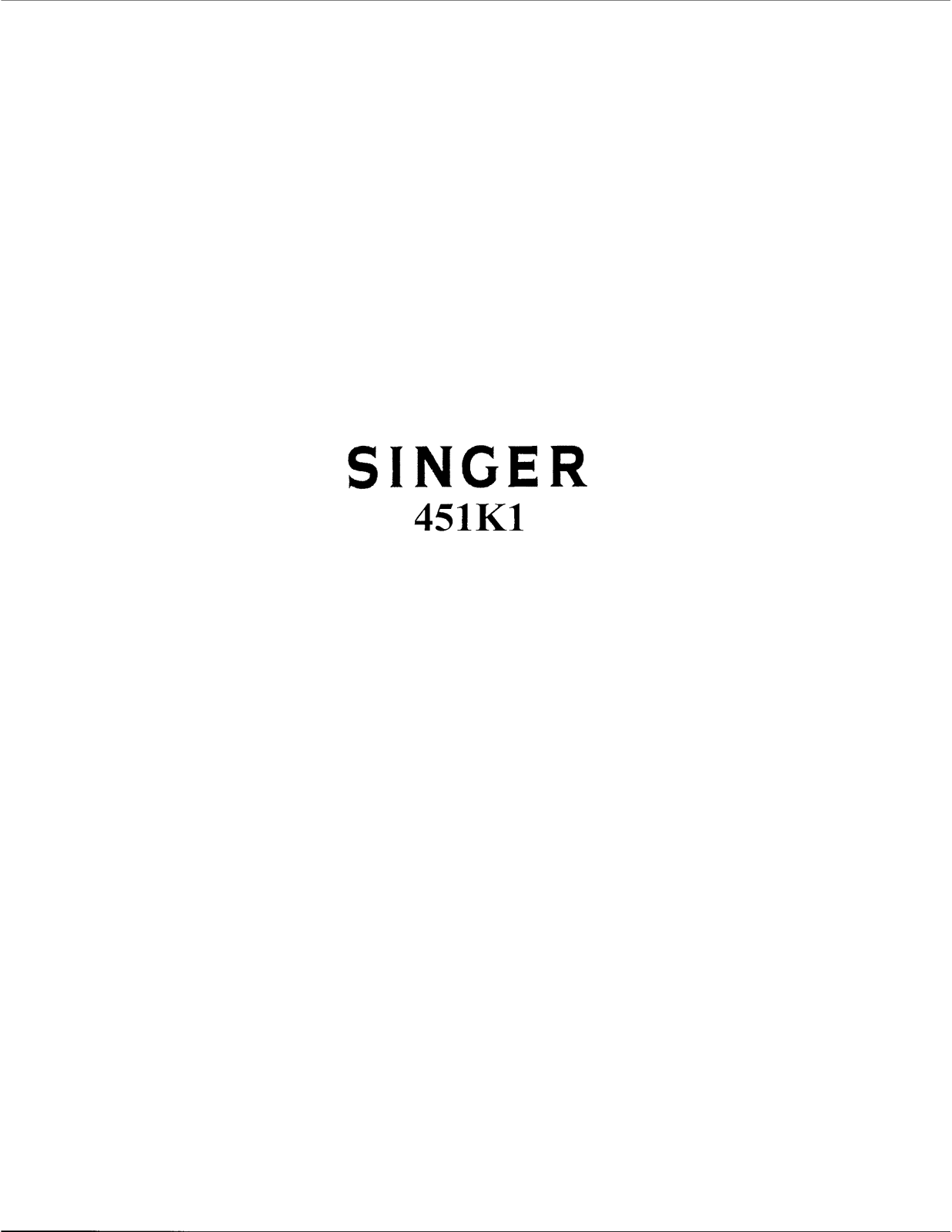 SINGER 451K1 Parts List