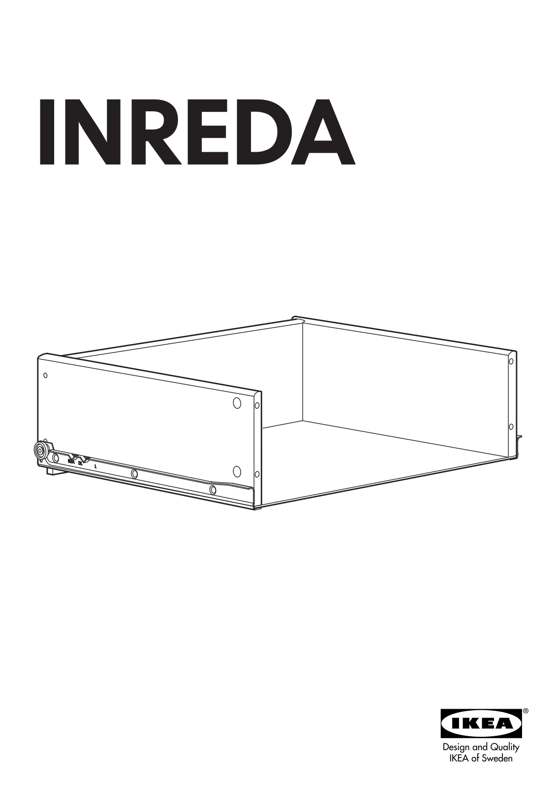 IKEA INREDA DRAWER W-OUT FRONT 24X19 Assembly Instruction