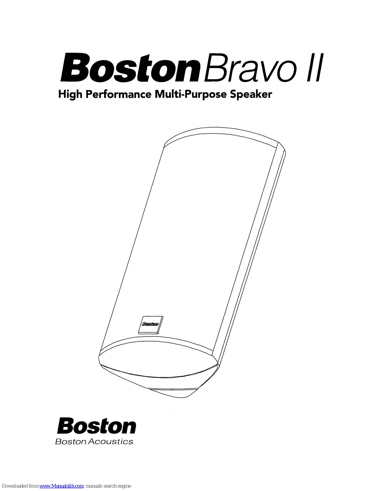 Boston Acoustics Boston Bravo II User Manual