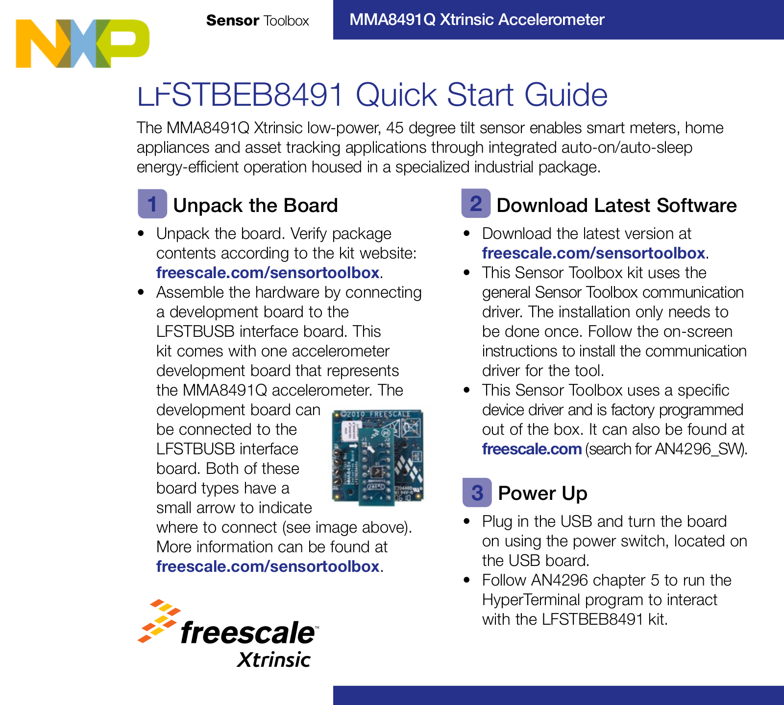 NXP Semiconductors Freescale Xtrinsic MMA8491Q Quick Start Manual