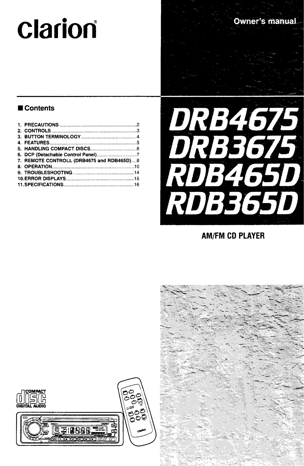 Clarion DRB3657, DRB465D, DRB365D, drb4675 User Manual