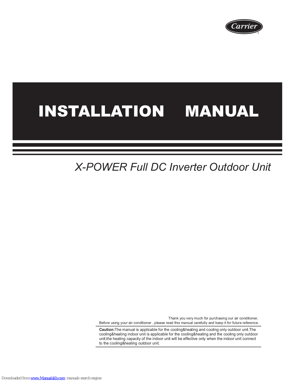 Carrier S-Series Installation Manual