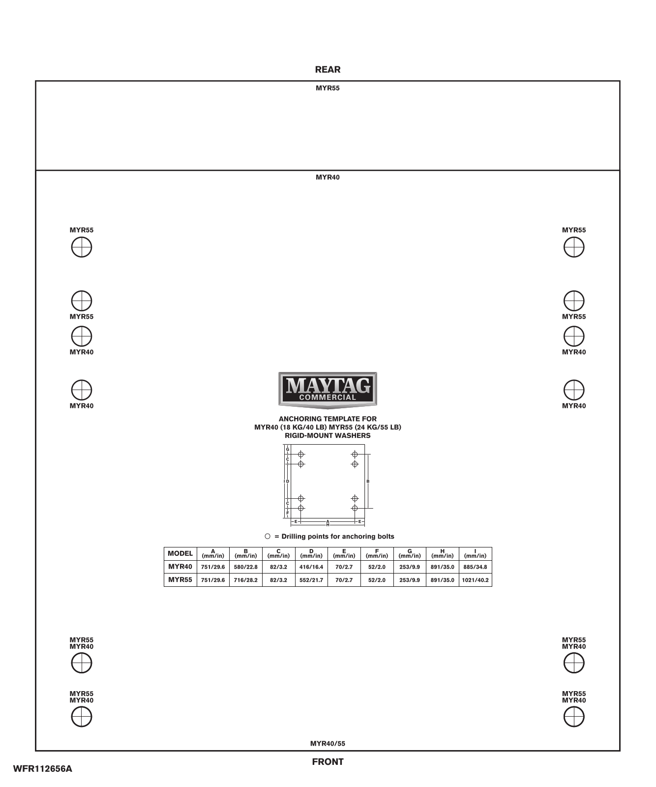 Maytag MYR40, MYR55 Instruction Sheet