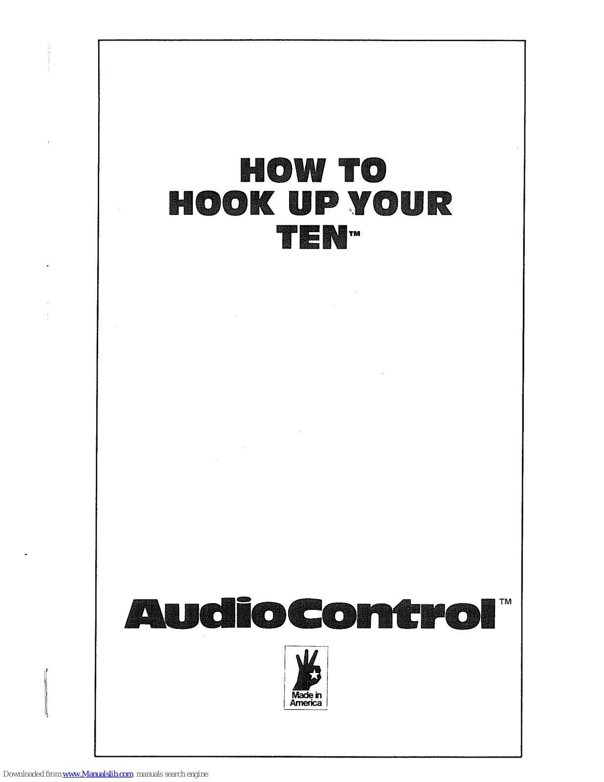 AudioControl Ten Owner's Manual