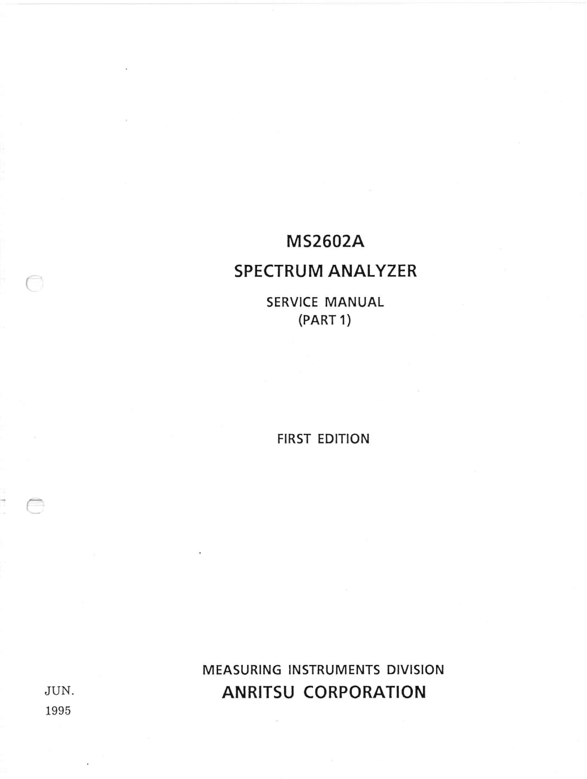 Anritsu MS2602A Service Manual