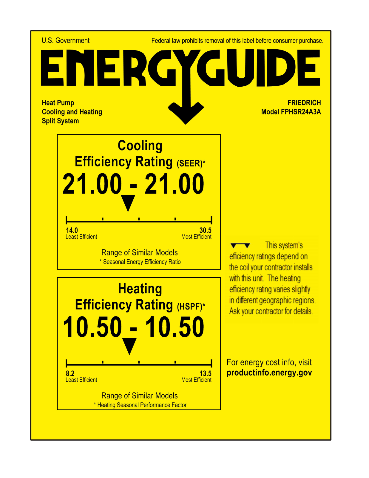 Friedrich FPHW243A Energy manual