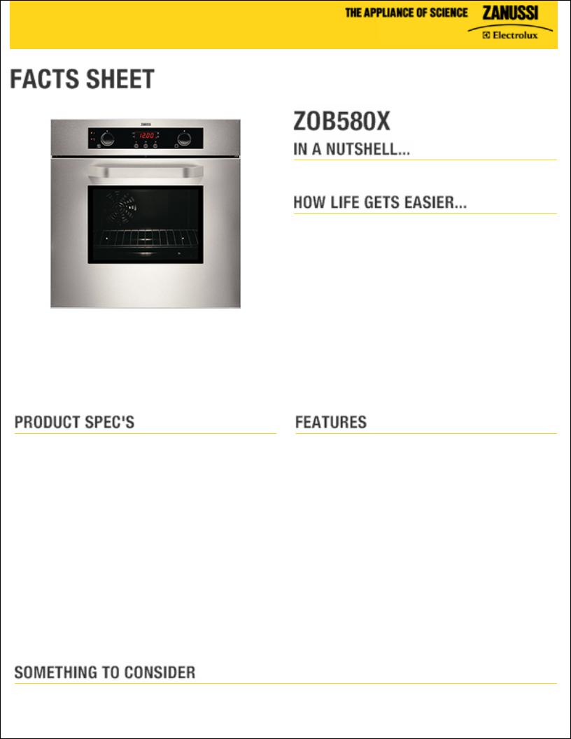 Zanussi ZOB580X User Manual