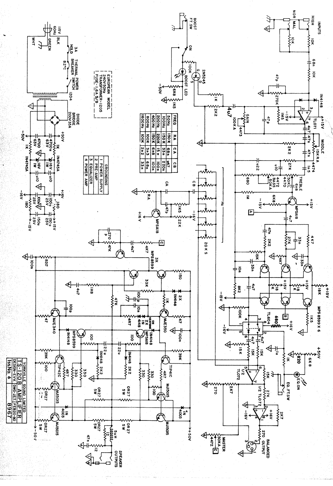 Traynor ts120b iss6 schematic