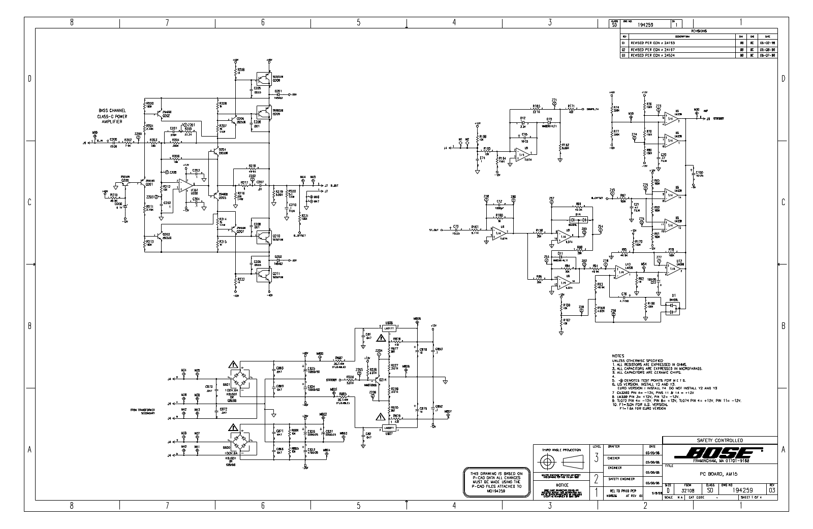 BOSE am-15p Schematic