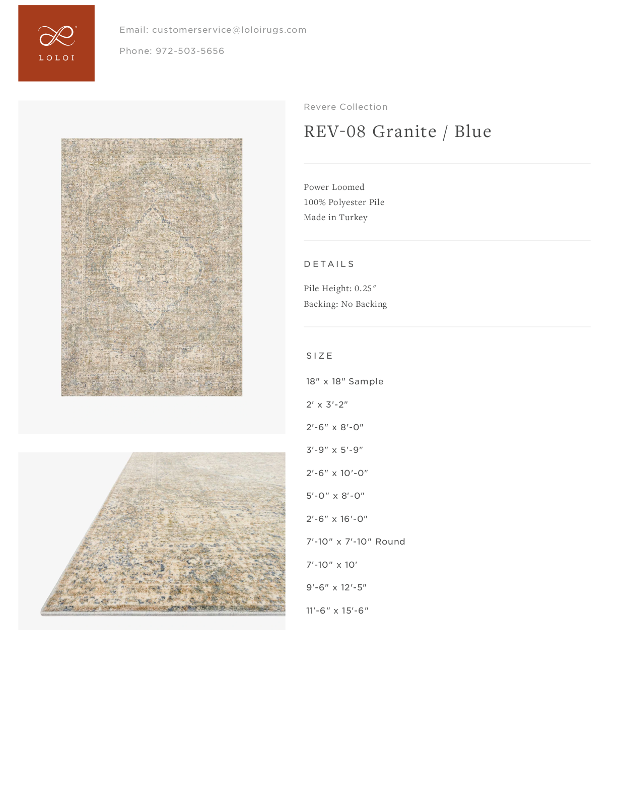 Loloi Rugs REV-08 Granite / Blue Tearsheet