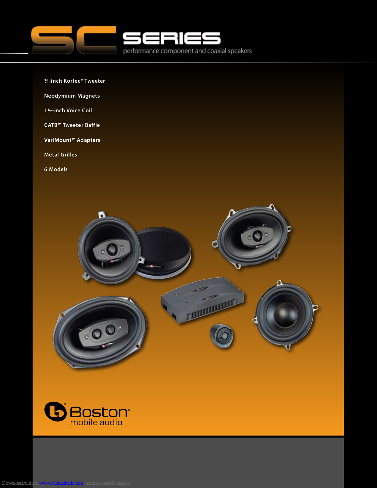 Boston Mobile Audio SC55, SC60, SC65, SC85, SC95 Specification Sheet - ManualMachine.com