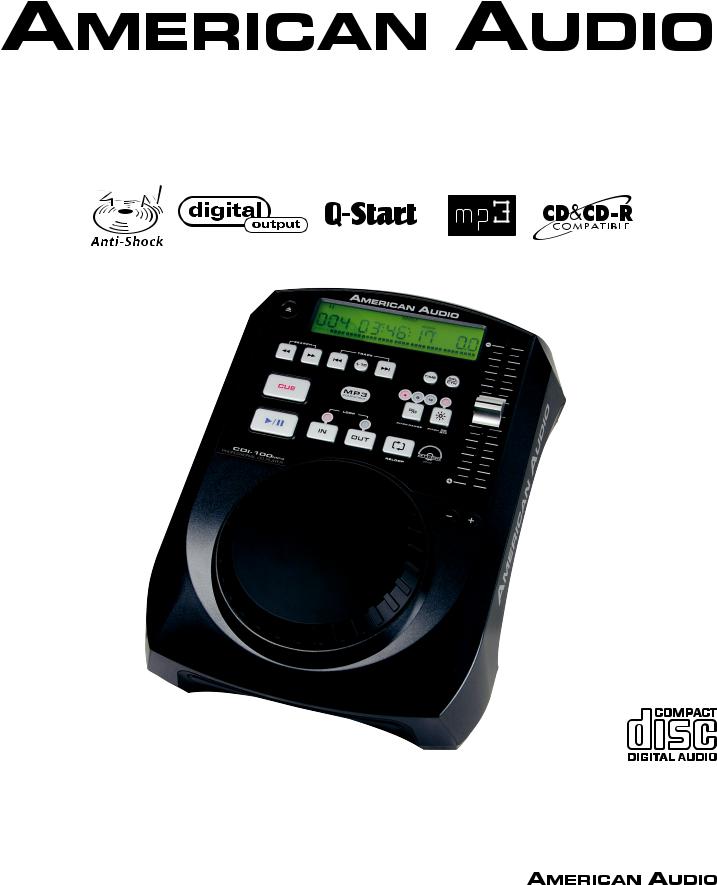 American Audio CDI-100 MP3 User Manual