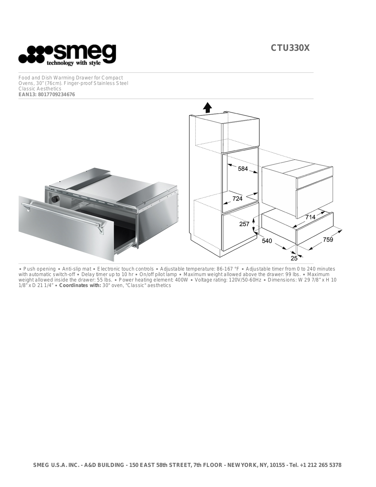 Smeg CTU330X User Manual