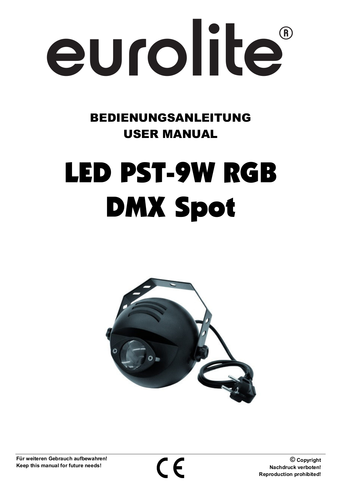 Eurolite LED PST-9W TCL DMX Spot Service Manual