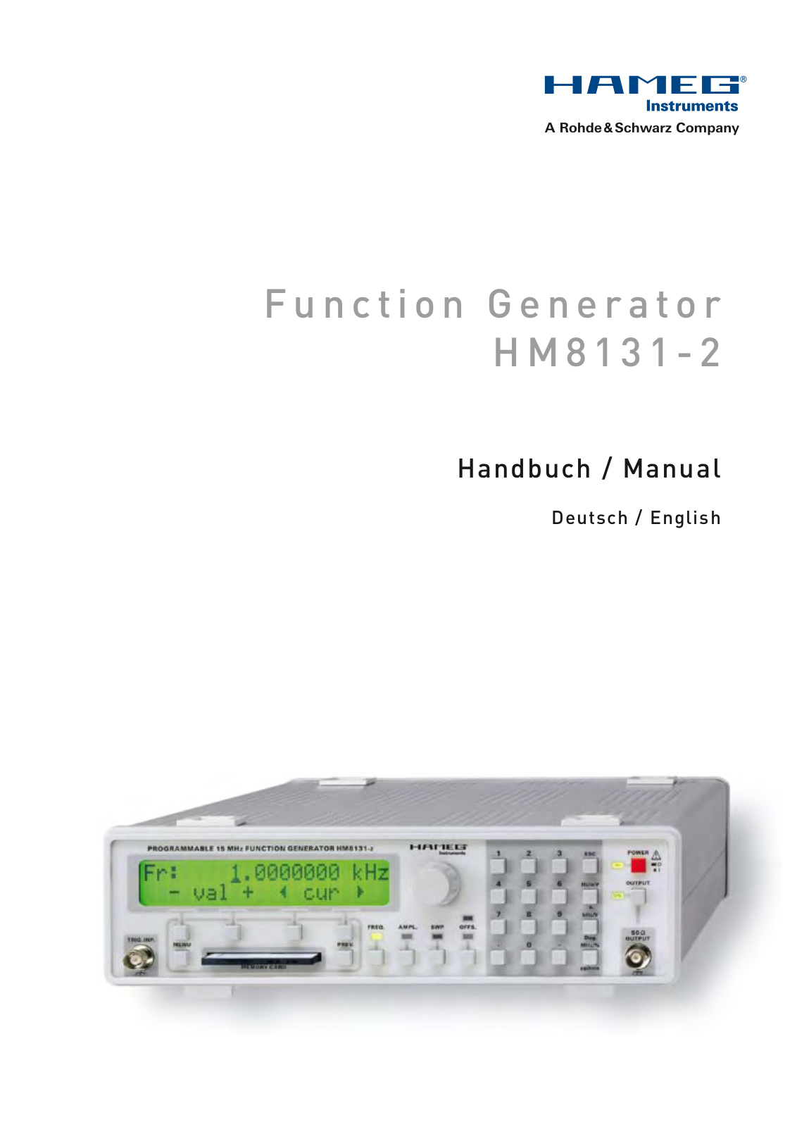 HAMEG HM8131-2 User Manual